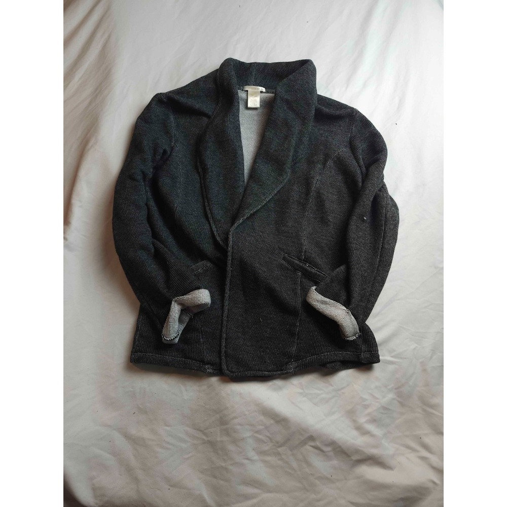Matty M Cardigan Sweater Womens L Black Textured Quiet Luxury Corpcore Chic